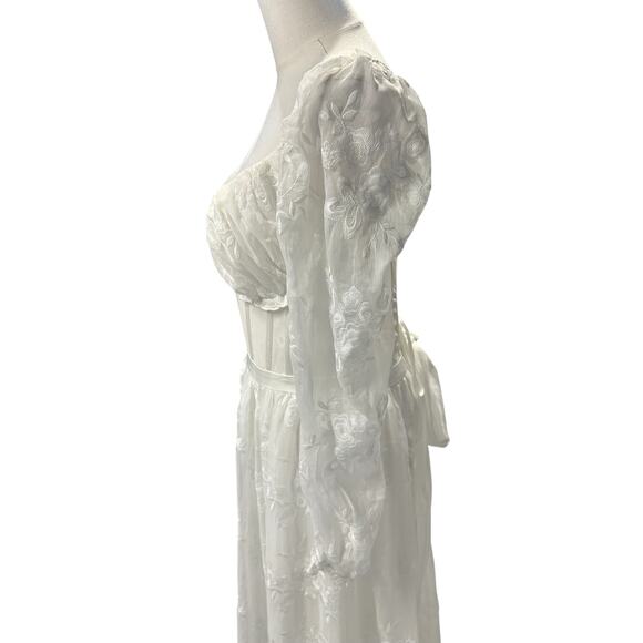 V. Chapman Carmella Long-Sleeve Ruffled Chiffon Maxi Dress - Picture 7 of 15